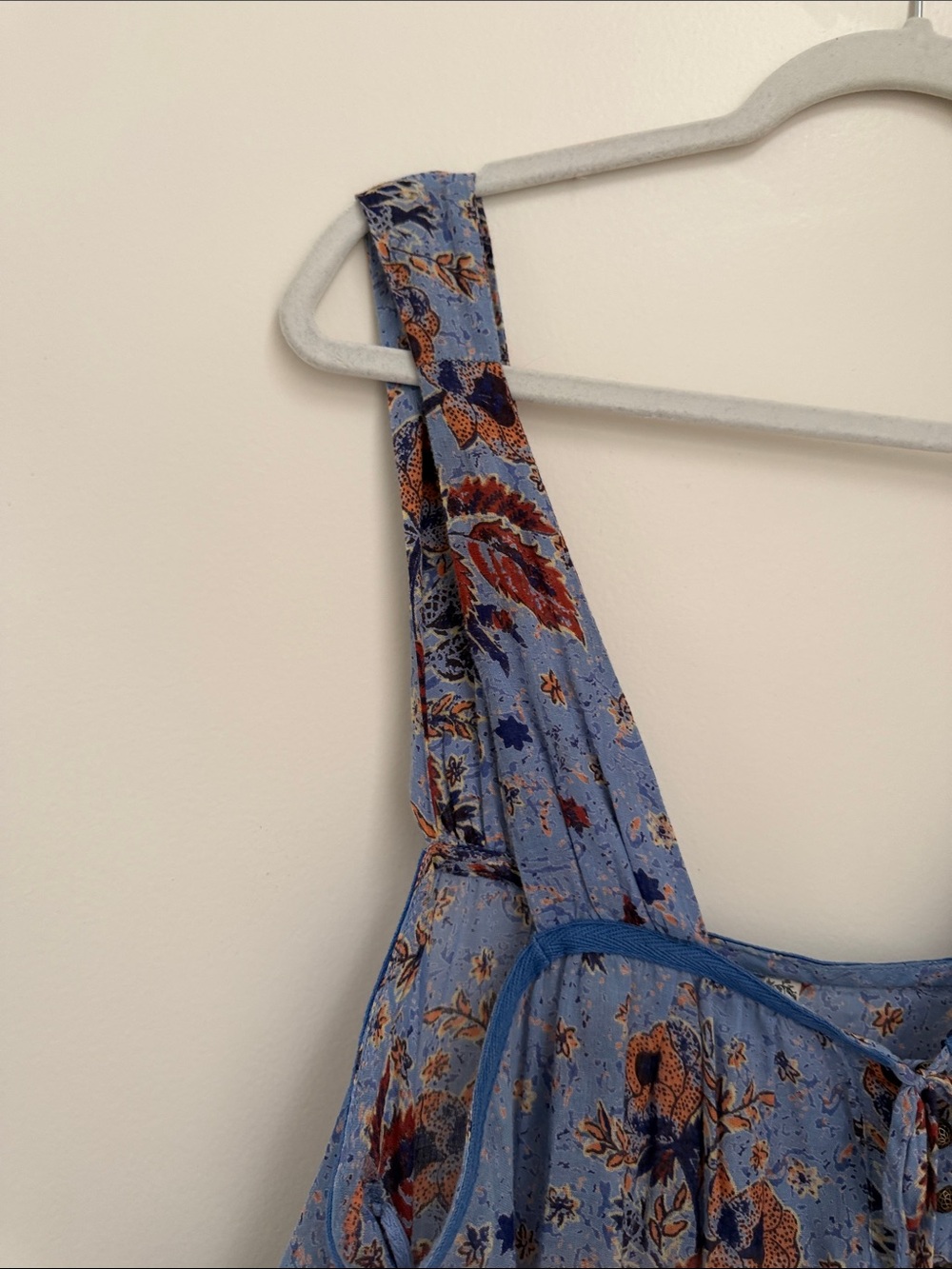 Free People Blue Floral Ruffle Midi Dress - Picture 6 of 7